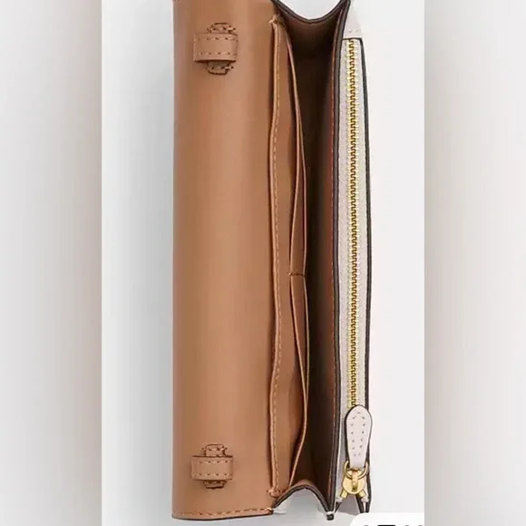 Coach Anna Foldover Clutch Crossbody Bag With Heart Print - Picture 14 of 16